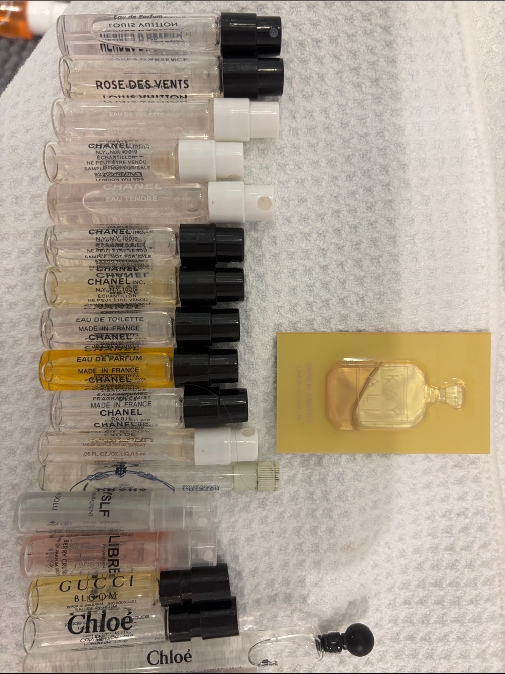 30+ Piece Luxury & Indie Fragrance Sample Lot - Chanel, LV, Tom Ford, Kayali etc